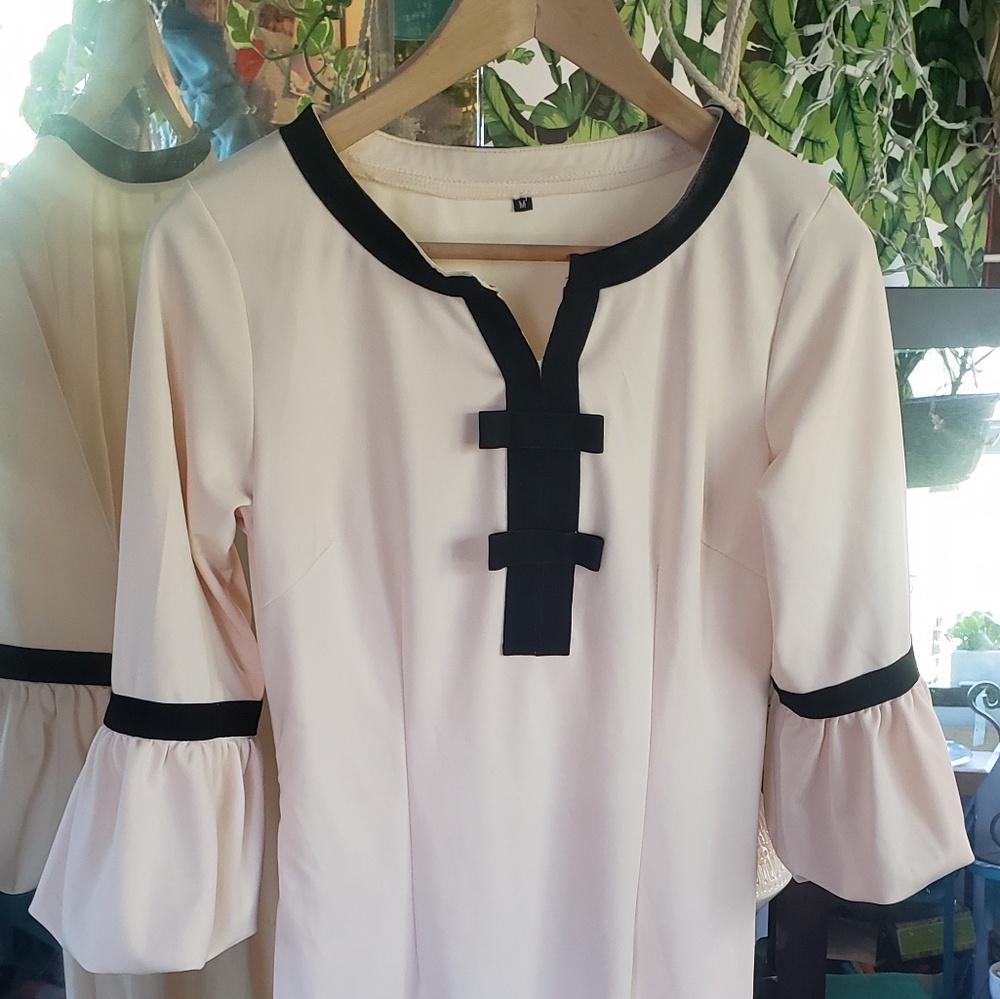 Cream midi dress